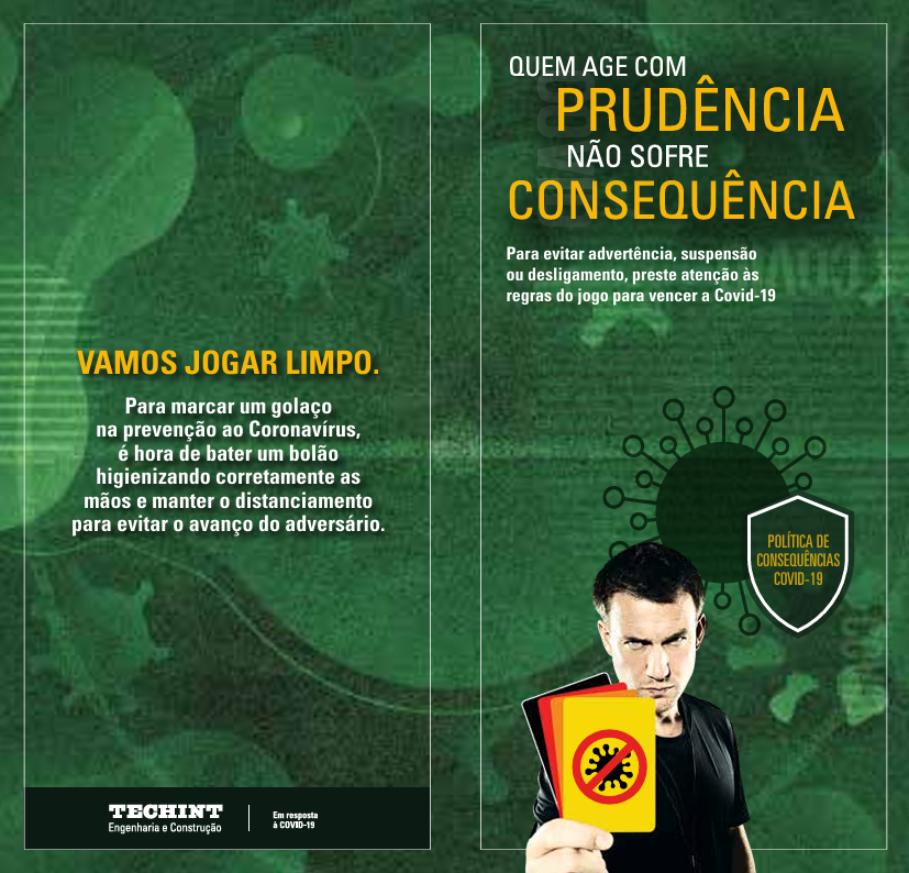 Comunicação Interna equipe blue color Covid Flyer informacoes